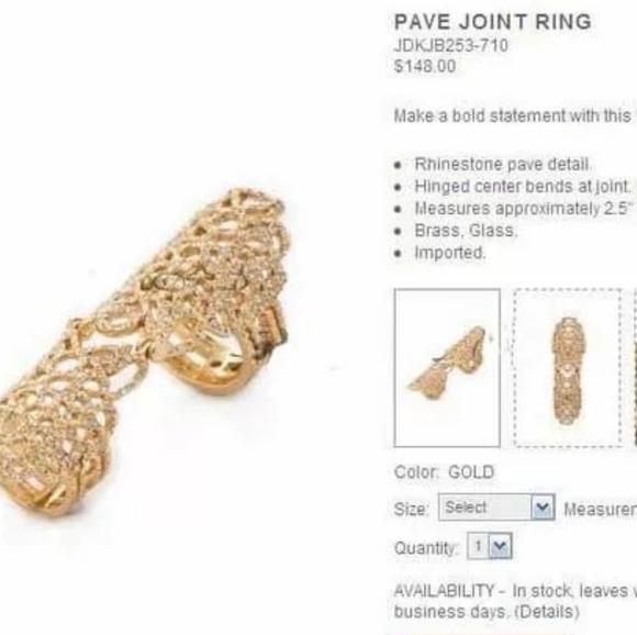 NWT BCBG Maxazria Pave Joint Ring - Picture 5 of 13